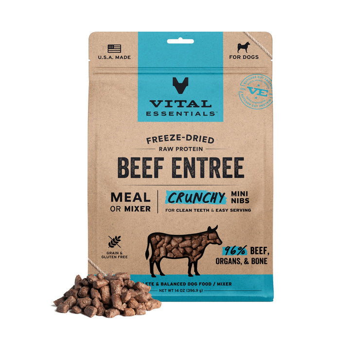 Vital Essentials Dog Freeze-Dried Beef Mini Nibs (14oz)
