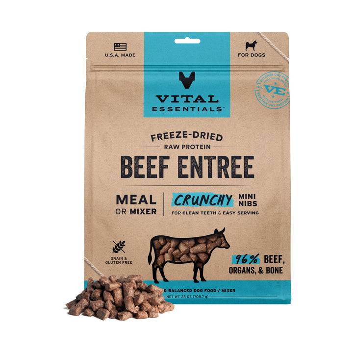 Vital Essentials Dog Freeze-Dried Beef Mini Nibs (25oz)
