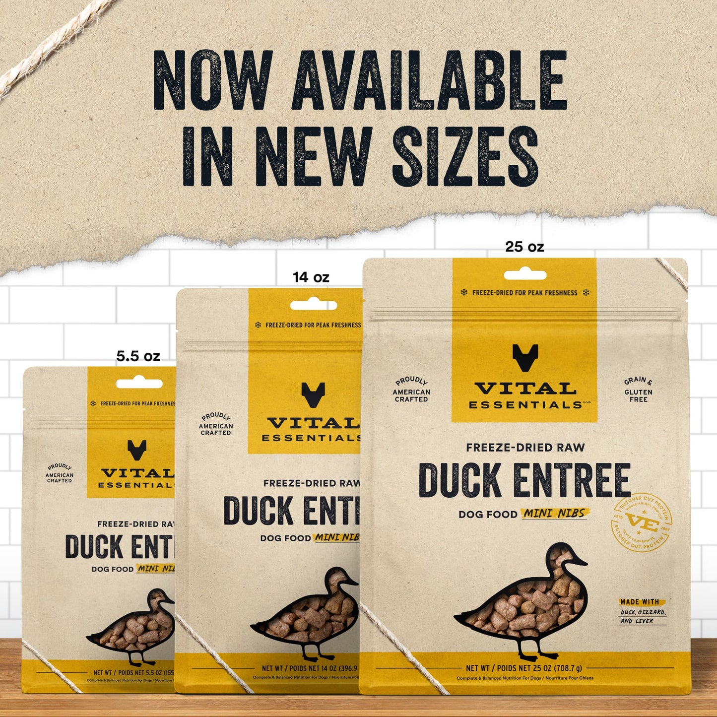Vital Essentials Dog Freeze-Dried Duck Mini Nibs (25oz)