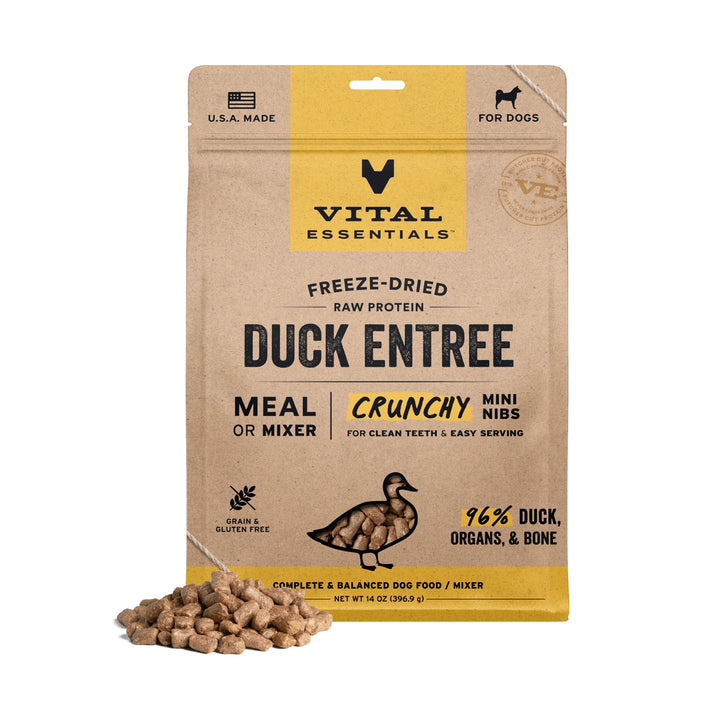 Vital Essentials Dog Freeze-Dried Duck Mini Nibs (14oz)