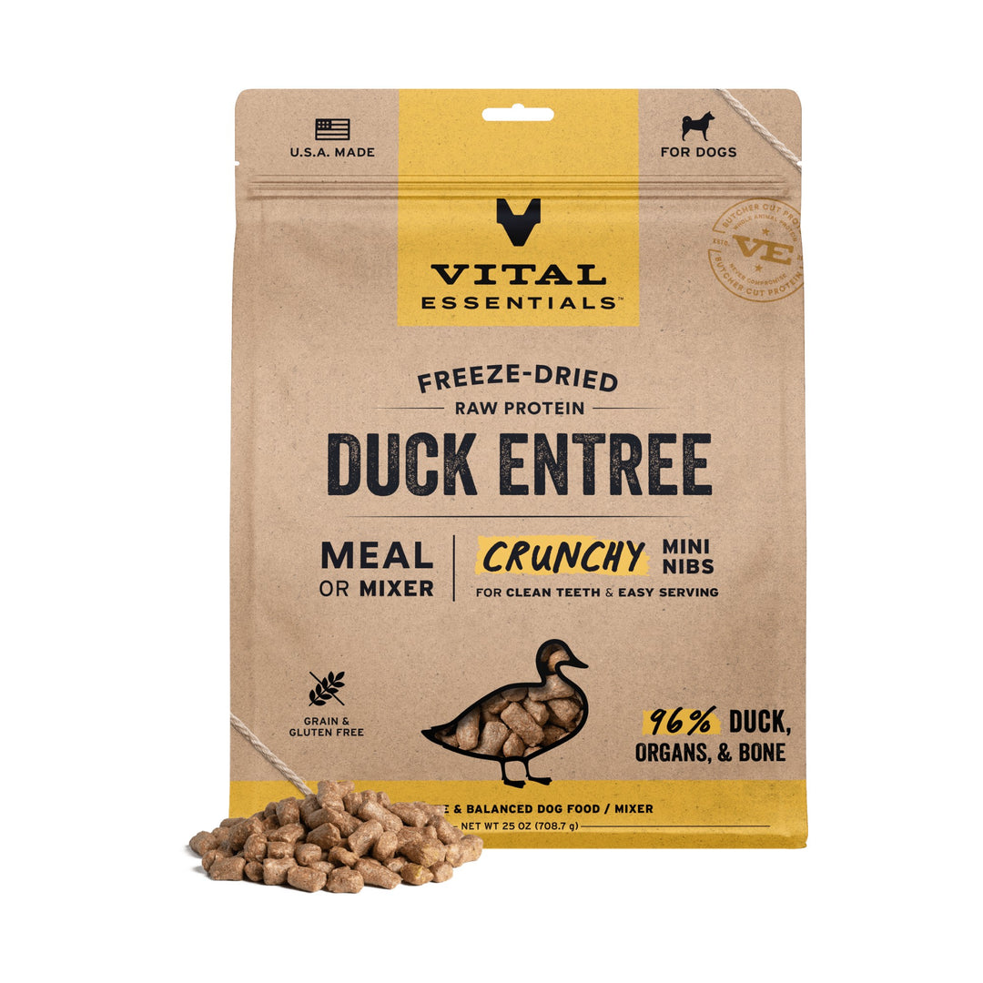 Vital Essentials Dog Freeze-Dried Duck Mini Nibs (25oz)