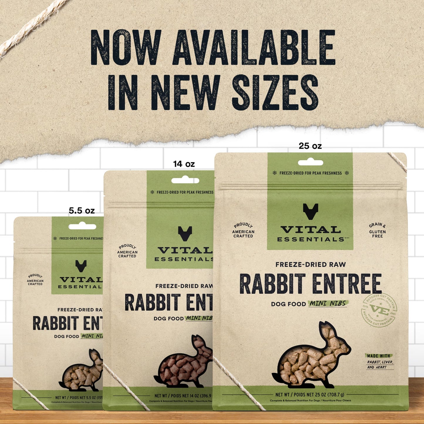Vital Essentials Dog Freeze-Dried Rabbit Mini Nibs (25oz)