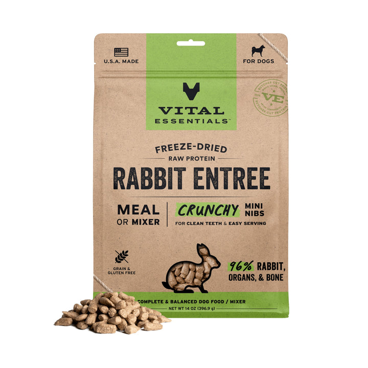 Vital Essentials Dog Freeze-Dried Rabbit Mini Nibs (14oz)