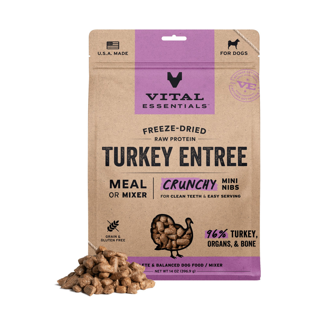 Vital Essentials Dog Freeze-Dried Turkey Mini Nibs (14oz)