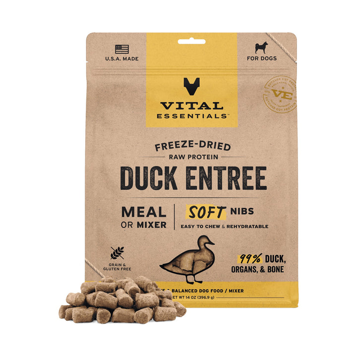 Vital Essentials Duck Entree Soft Nibs Dog Food (14oz)