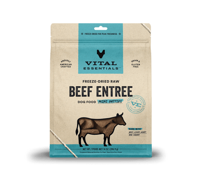 Vital Essentials Dog Freeze-Dried Beef Entree Mini Patties (14oz)
