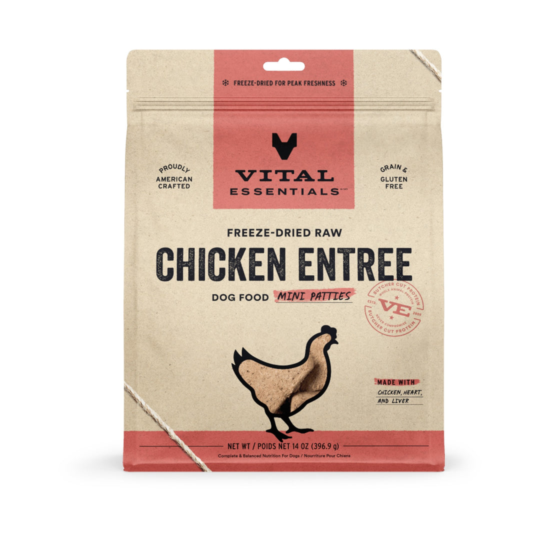 Vital Essentials Dog Freeze-Dried Chicken Mini Patties (14oz)