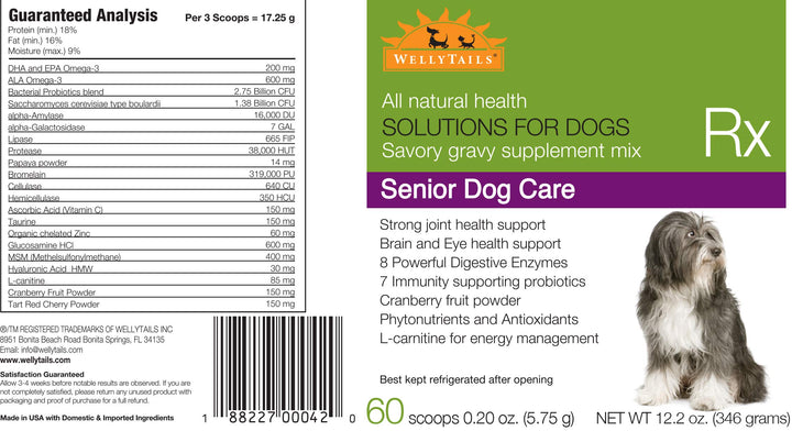 Wellytails Senior Dog Vitality (345g)