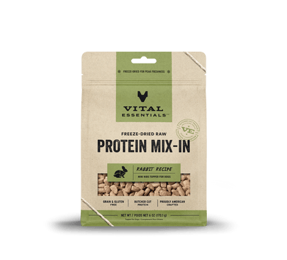 Vital Essentials Dog Freeze-Dried Rabbit Protein Mix In Small Nibs Topper (6oz)