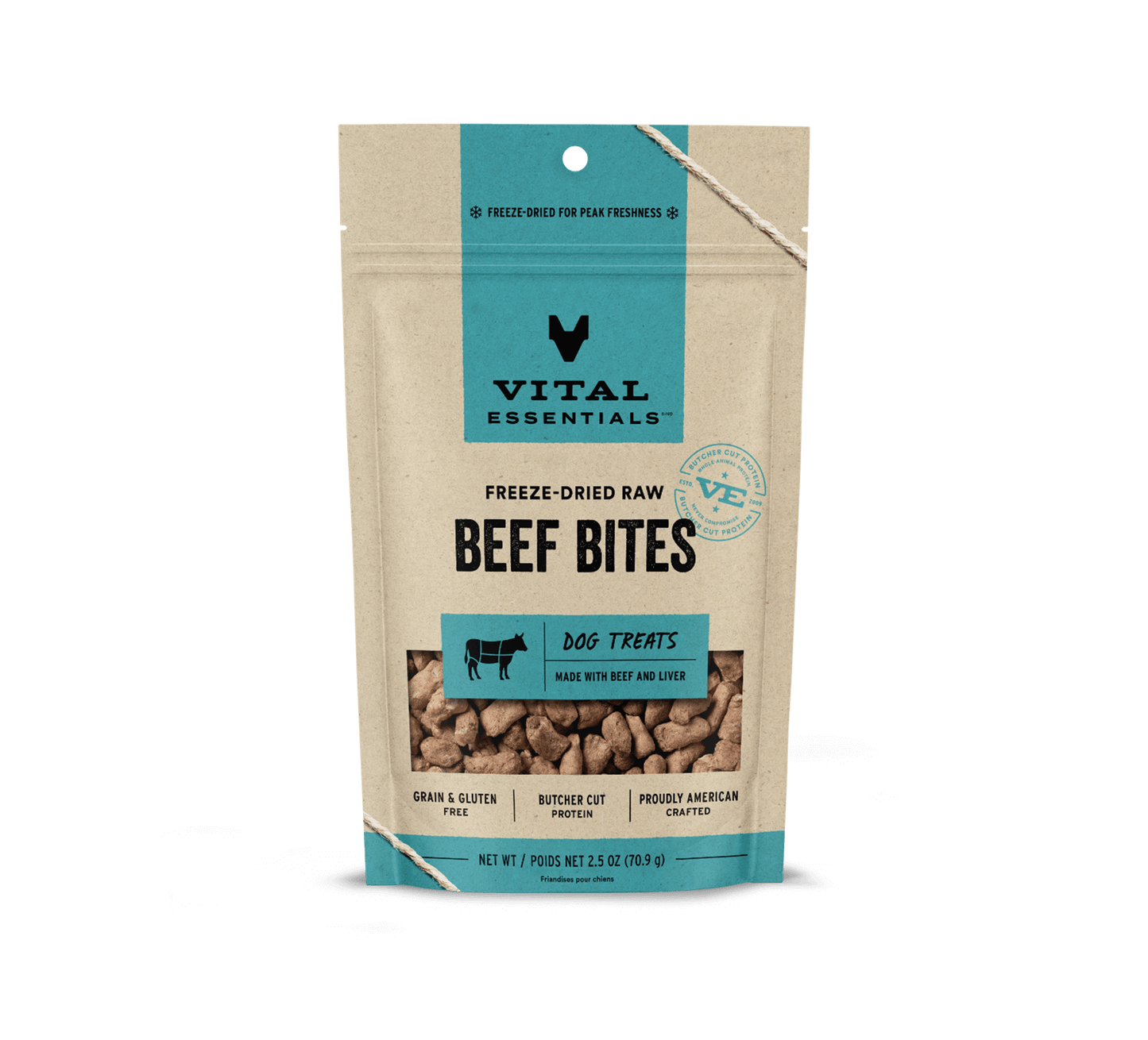 Vital Essentials Dog Freeze-Dried Beef Bites Treat (2.5oz)