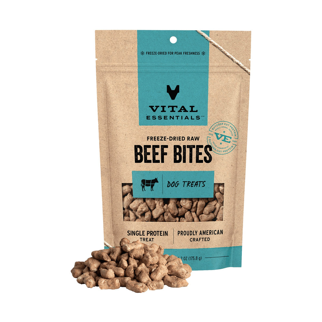 Vital Essentials Dog Freeze-Dried Beef Bites Treat (6.2oz)