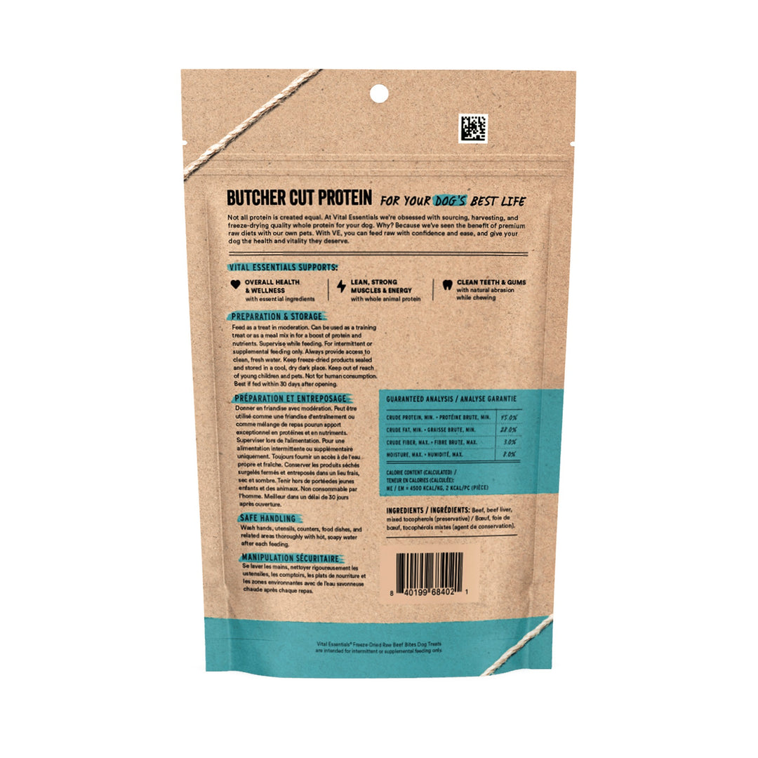 Vital Essentials Dog Freeze-Dried Beef Bites Treat (2.5oz)