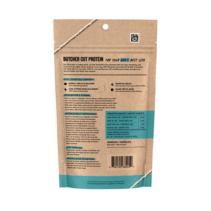 Vital Essentials Dog Freeze-Dried Bully Sticks (5pc)