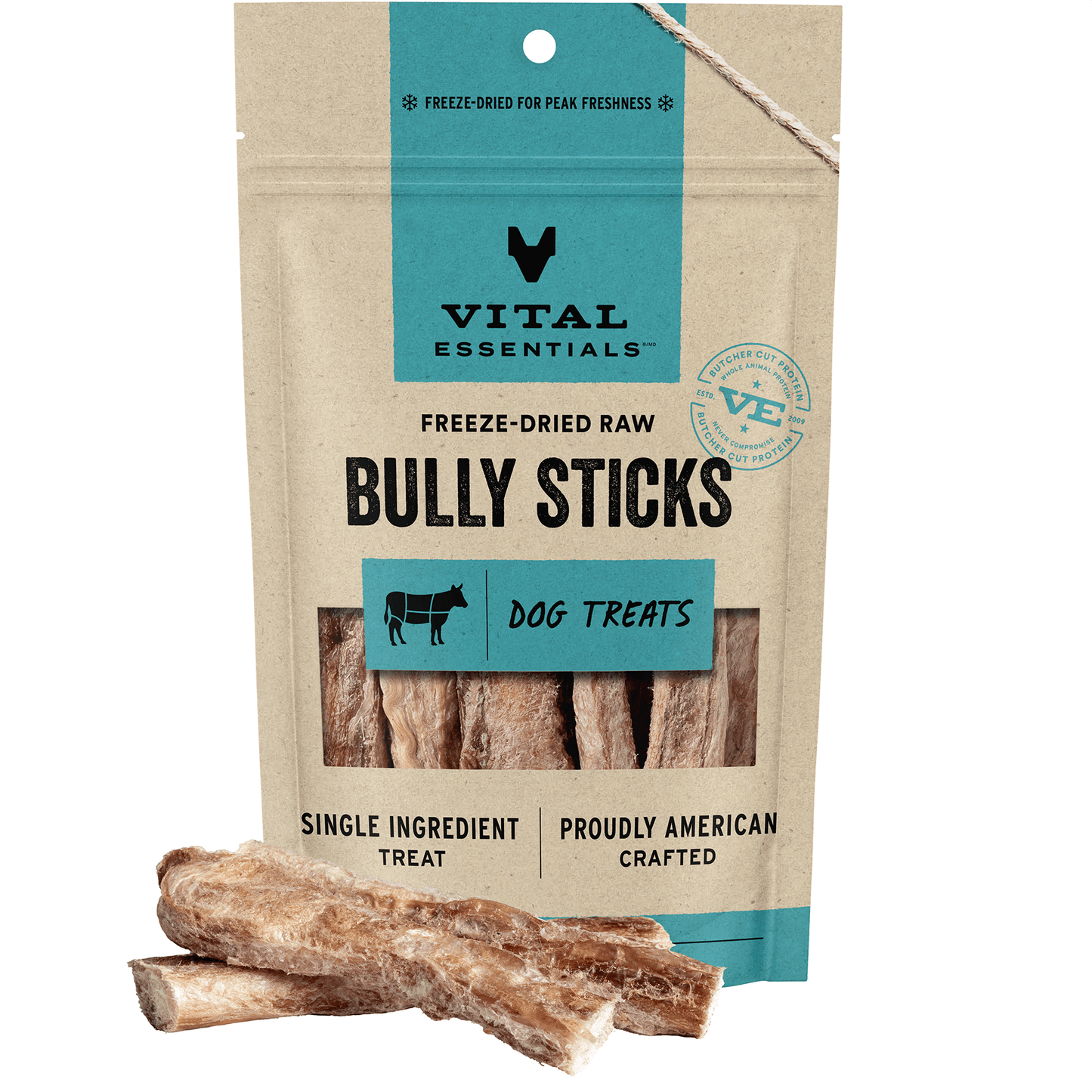 Vital Essentials Dog Freeze-Dried Bully Sticks (5pk - 1.4oz)