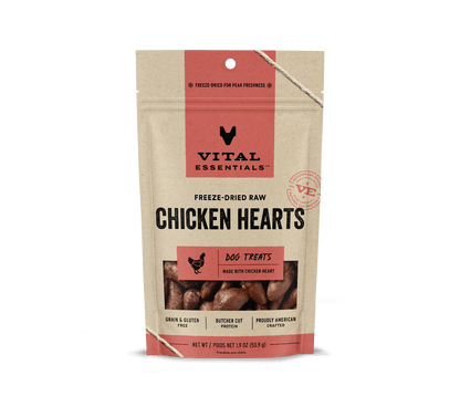 Vital Essentials Dog Freeze-Dried Chicken Hearts Treat (1.9oz)