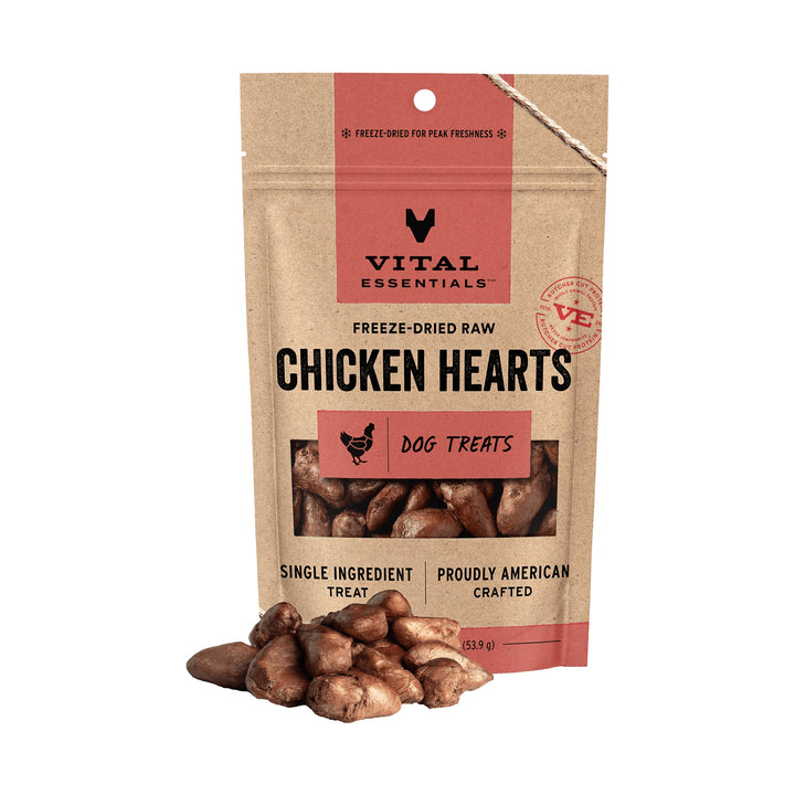 Vital Essentials Dog Freeze-Dried Chicken Hearts Treat (1.9oz)