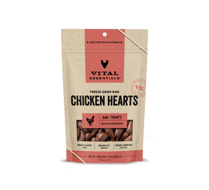 Vital Essentials Dog Freeze-Dried Chicken Hearts Treat (3.75oz)