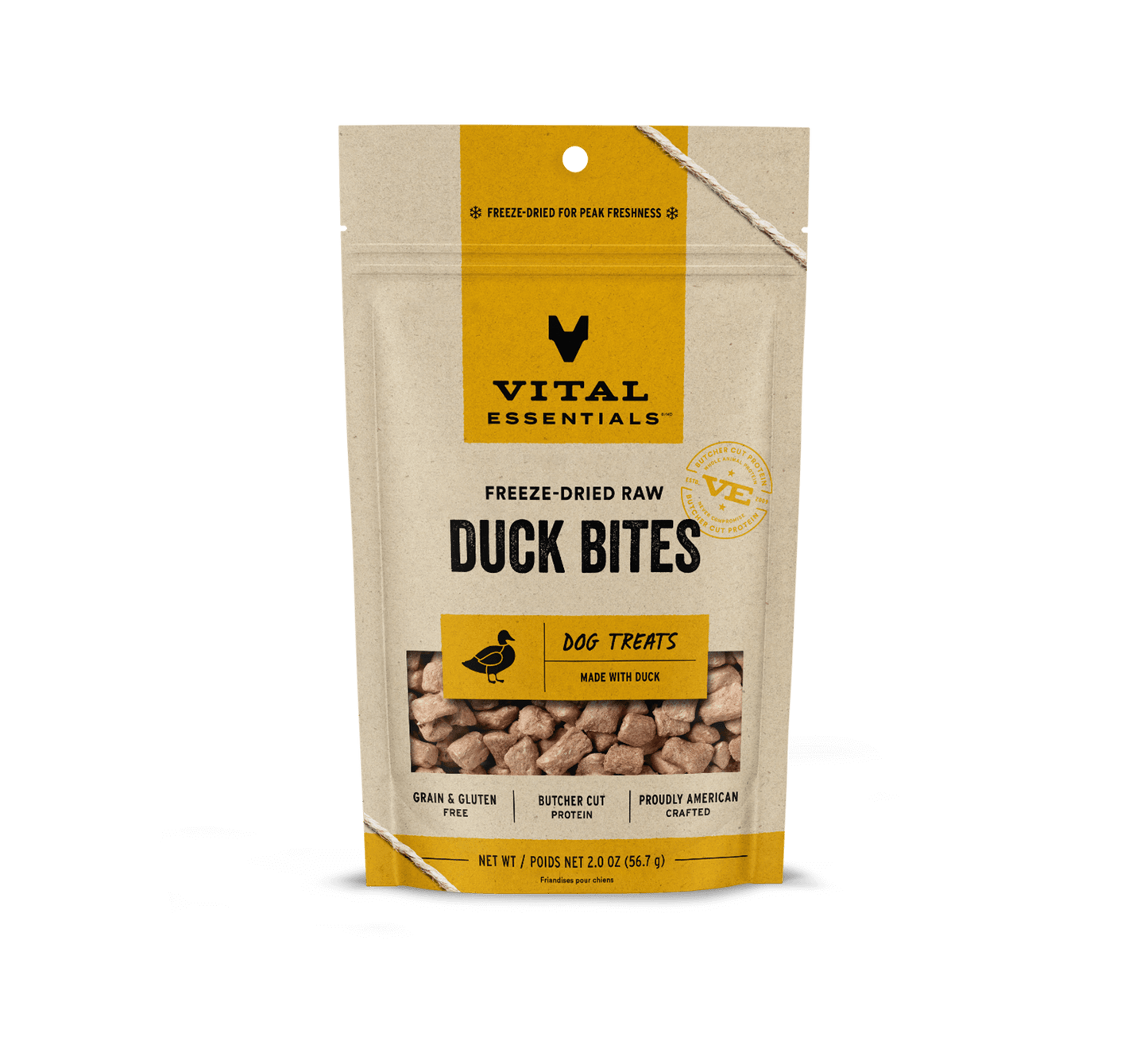 Vital Essentials Dog Freeze-Dried Duck Bites Treat (2oz)