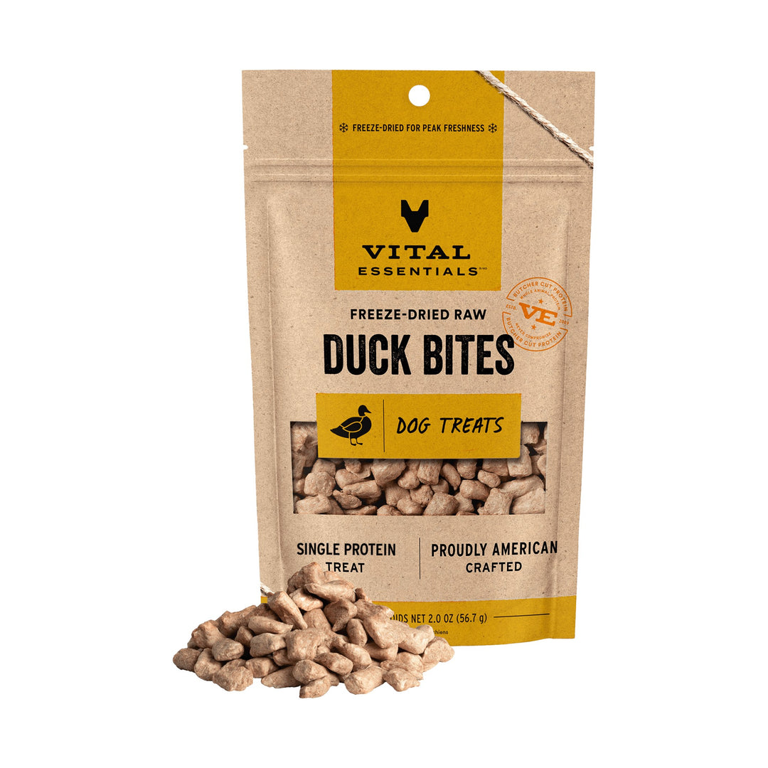 Vital Essentials Dog Freeze-Dried Duck Bites Treat (2oz)
