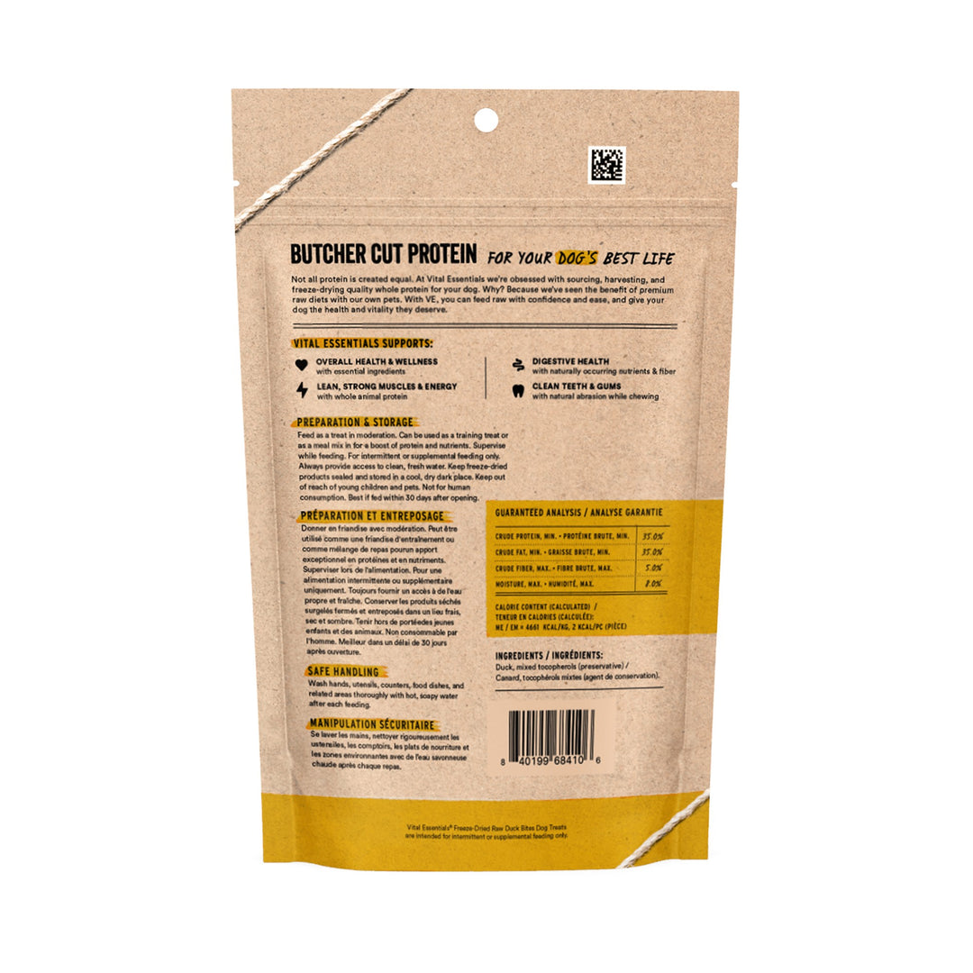 Vital Essentials Dog Freeze-Dried Duck Bites Treat (2oz)