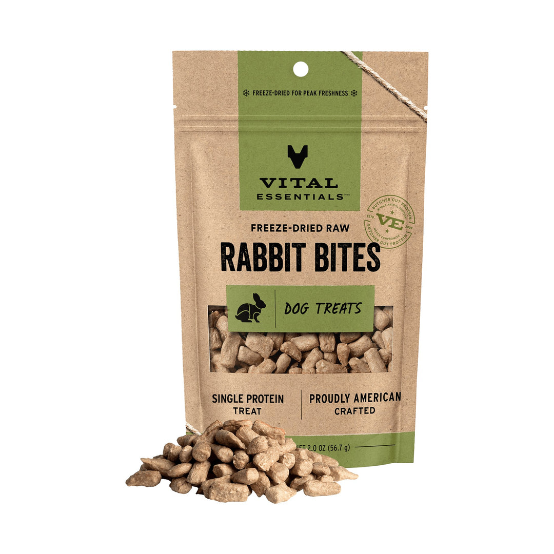 Vital Essentials Dog Freeze-Dried Rabbit Bites Treat (2oz)