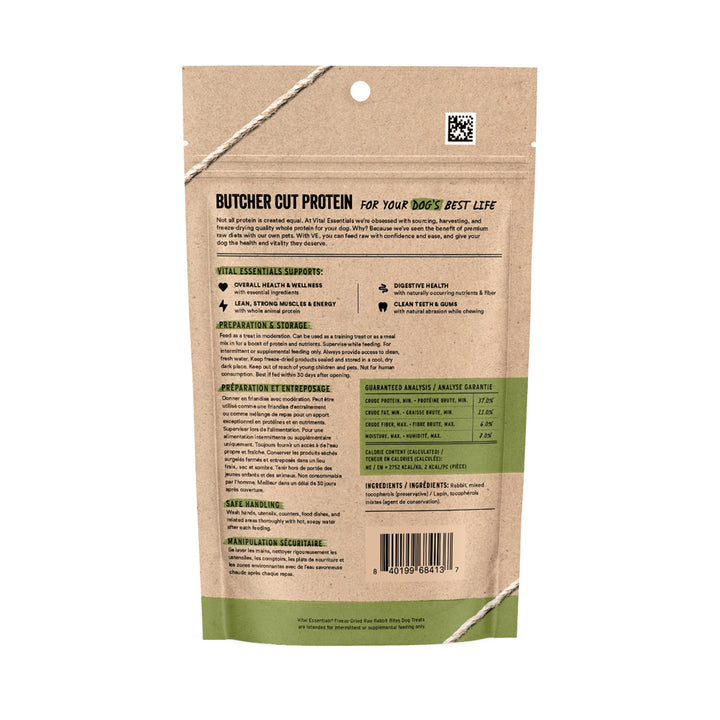 Vital Essentials Dog Freeze-Dried Rabbit Bites Treat (5oz)