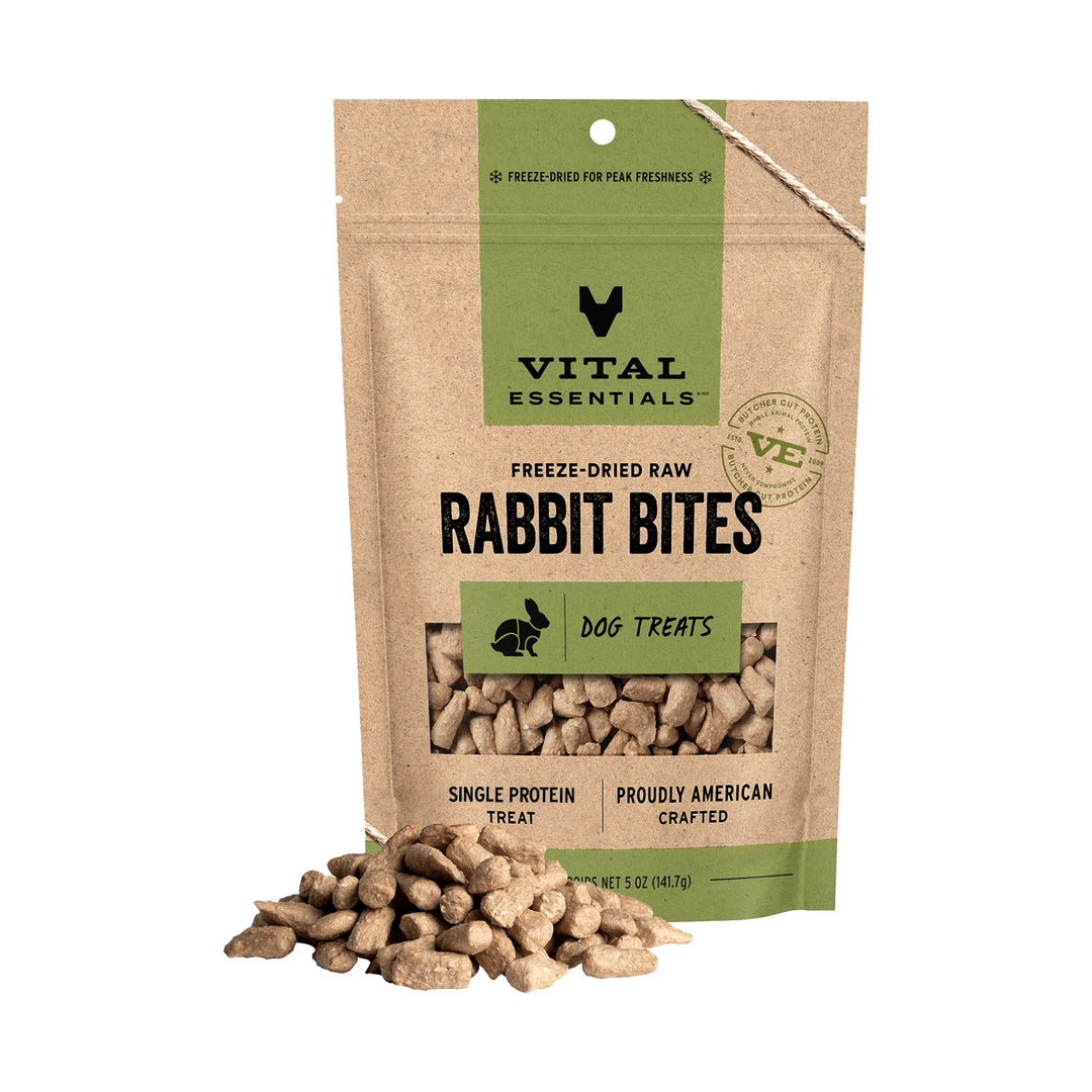 Vital Essentials Dog Freeze-Dried Rabbit Bites Treat (5oz)