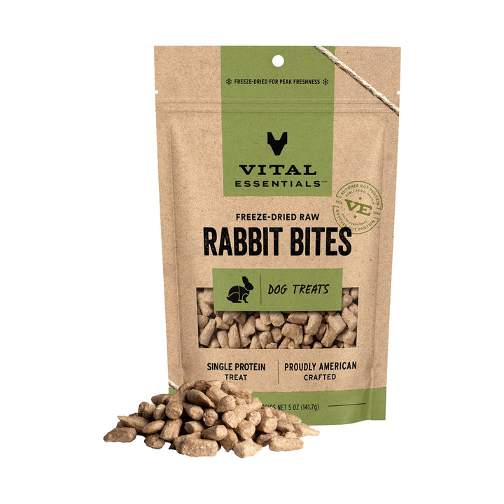 Vital Essentials Dog Freeze-Dried Rabbit Bites Treat (5oz)