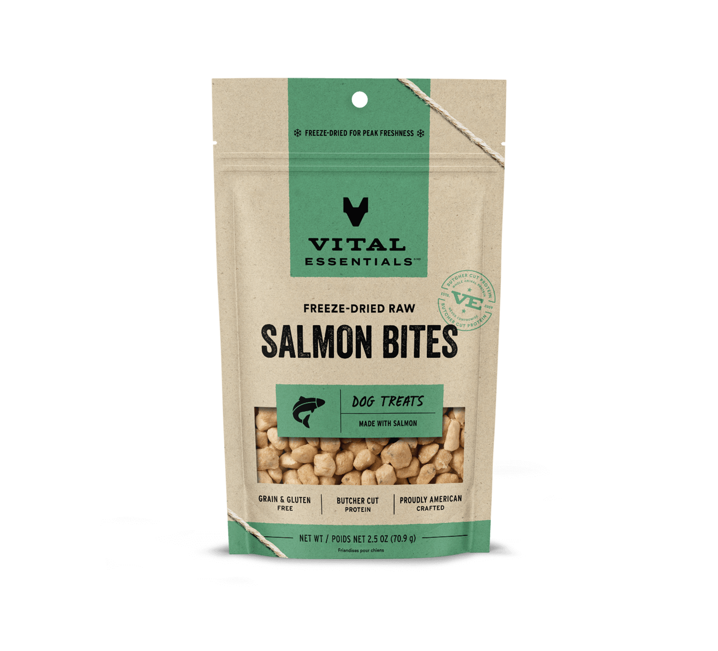 Vital Essentials Dog Freeze-Dried Salmon Bites Treat (2.5oz)