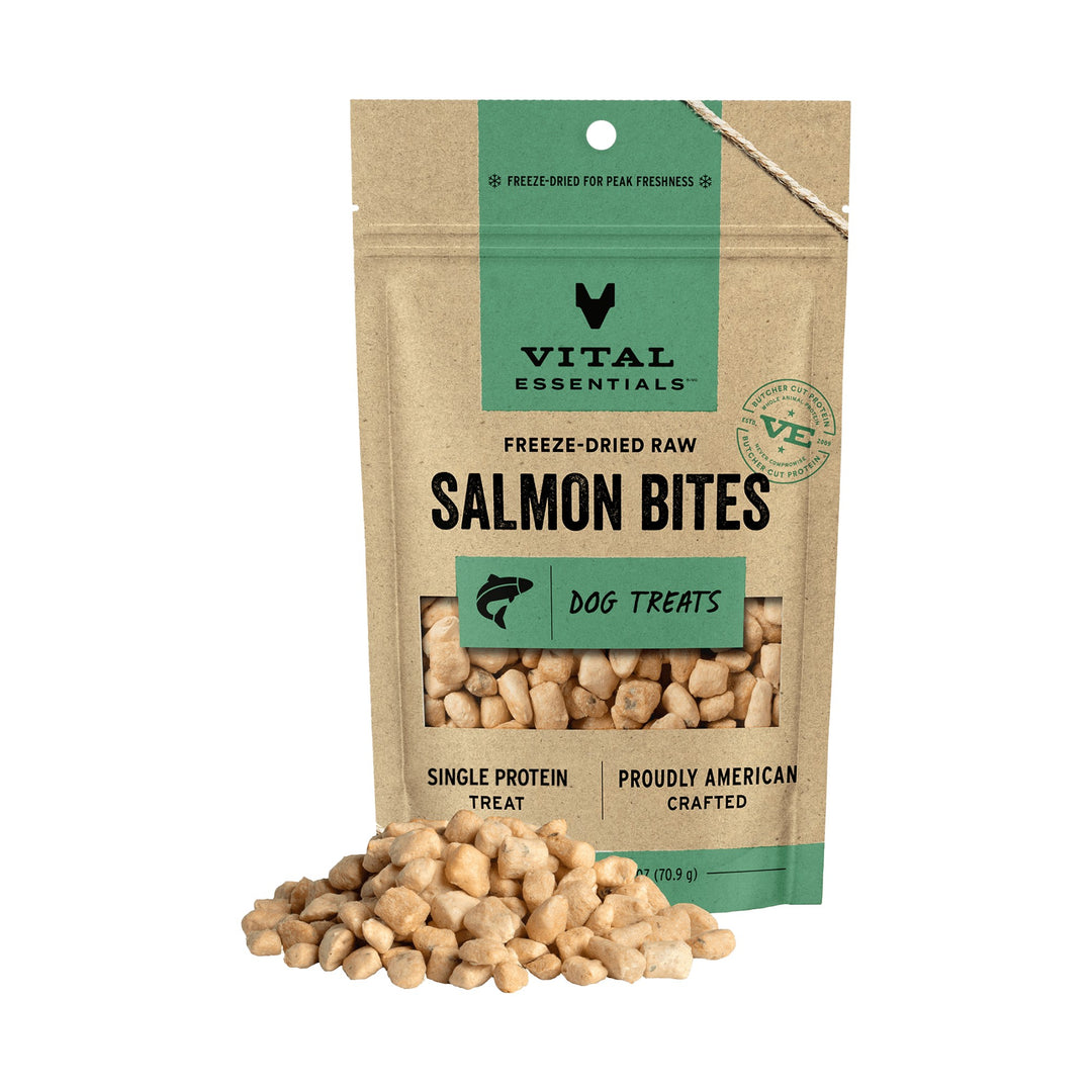 Vital Essentials Dog Freeze-Dried Salmon Bites Treat (5oz)