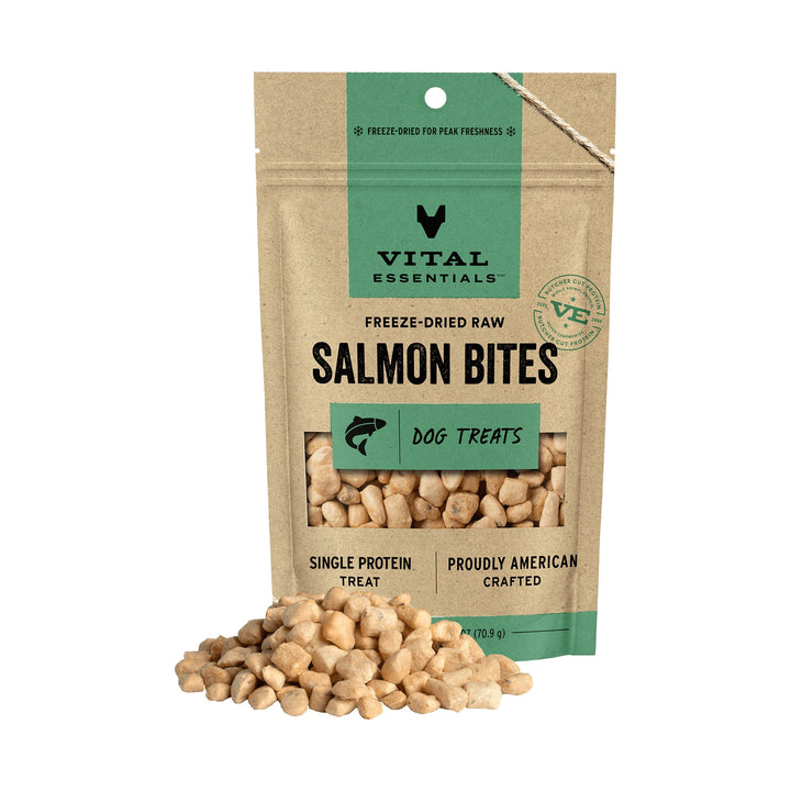 Vital Essentials Dog Freeze-Dried Salmon Bites Treat (5oz)