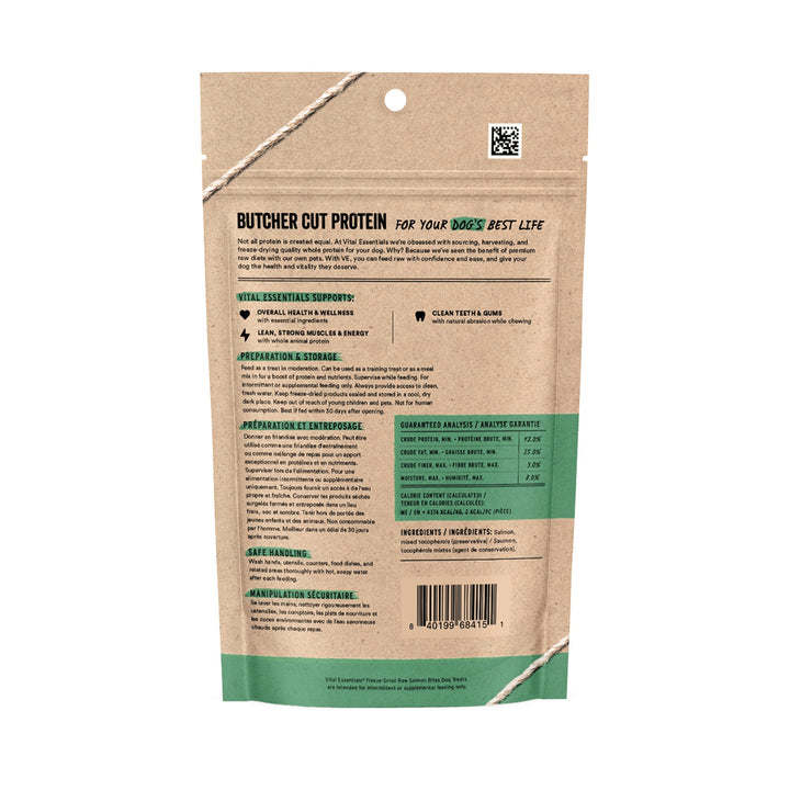 Vital Essentials Dog Freeze-Dried Salmon Bites Treat (5oz)