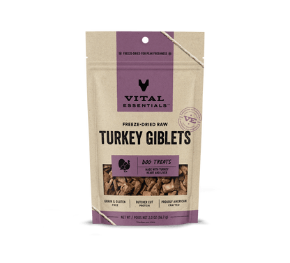 Vital Essentials Dog Freeze-Dried Turkey Giblets Treat (2oz)