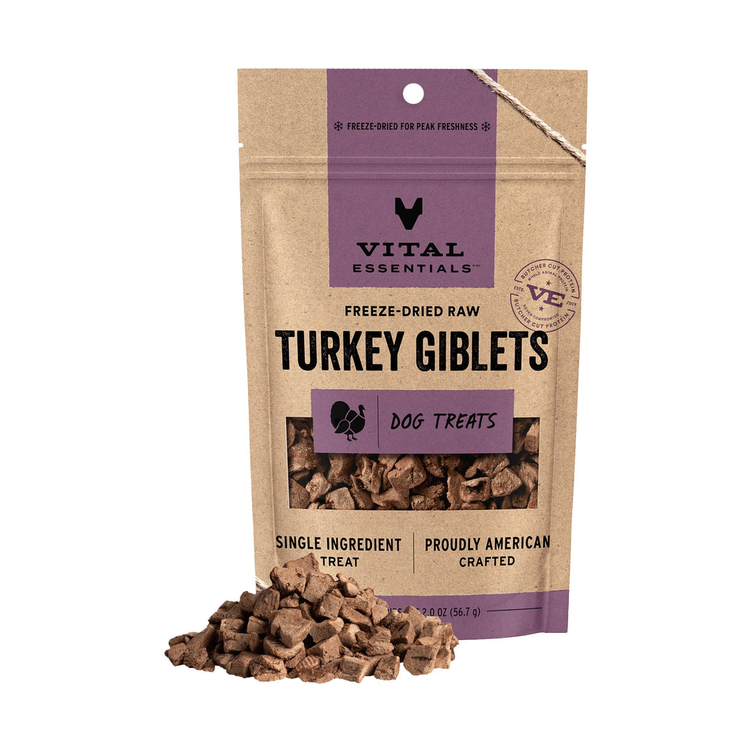 Vital Essentials Dog Freeze-Dried Turkey Giblets Treat (2oz)