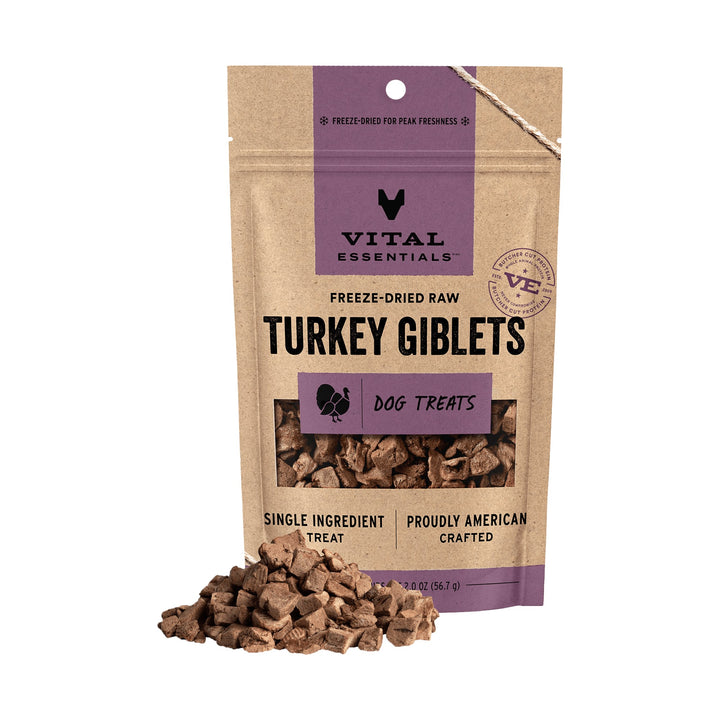 Vital Essentials Dog Freeze-Dried Turkey Giblets Treat (2oz)
