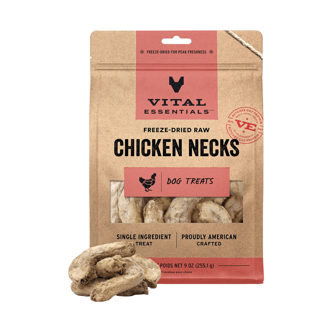 Vital Essentials  Dog Freeze-Dried Chicken Necks Treat (9oz)