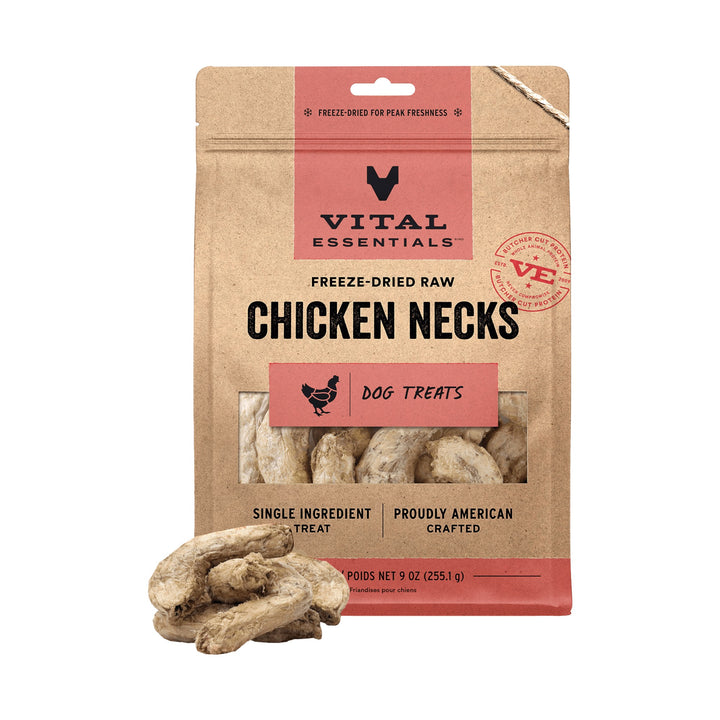 Vital Essentials  Dog Freeze-Dried Chicken Necks Treat (9oz)