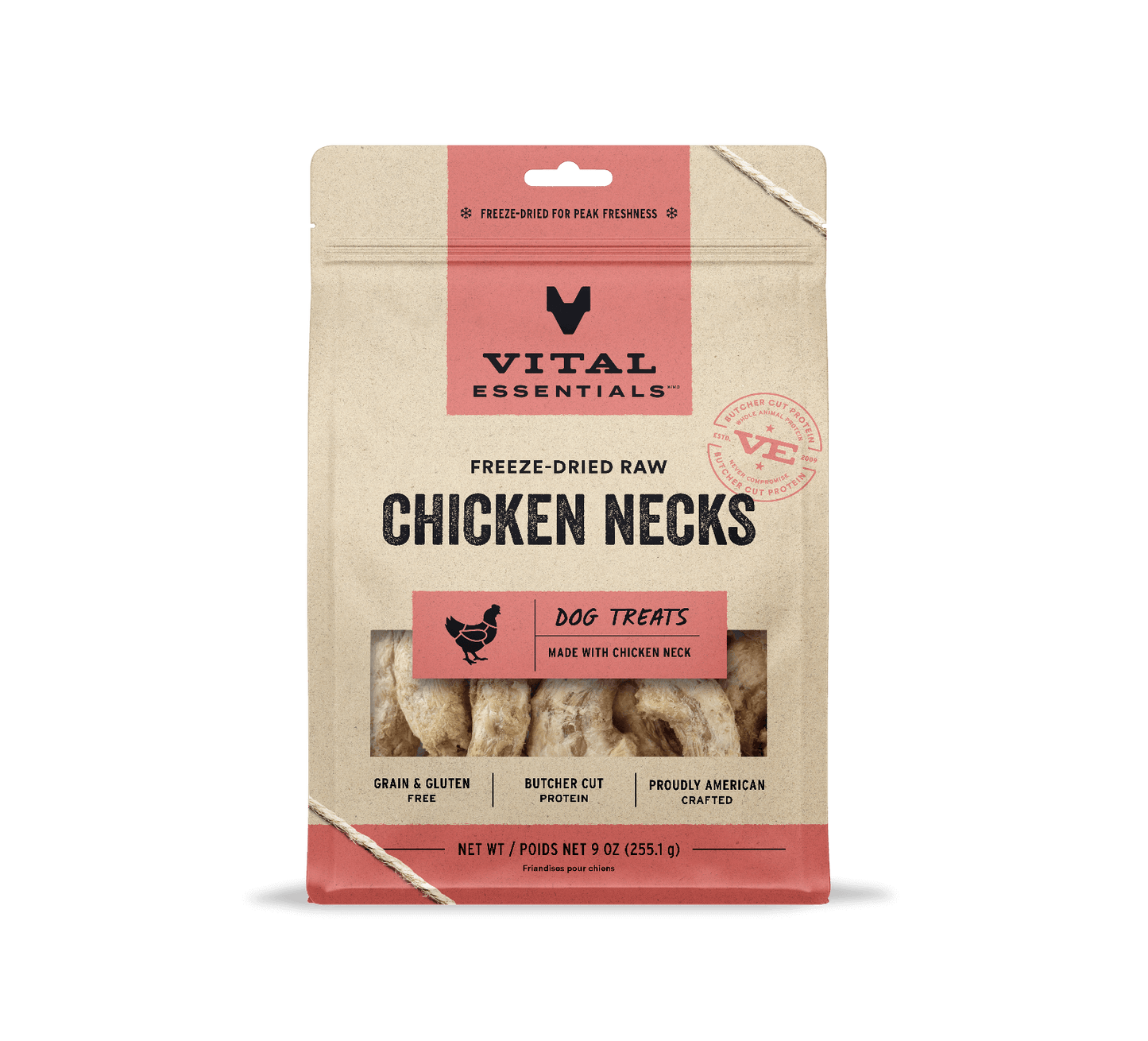 Vital Essentials  Dog Freeze-Dried Chicken Necks Treat (9oz)