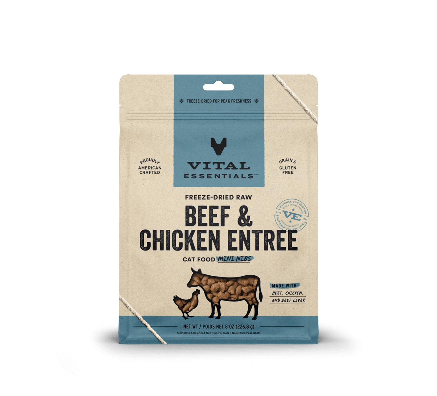Vital Essentials Cat Freeze-Dried Beef & Chicken Mini Nibs (8oz)