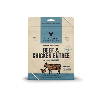 Vital Essentials Cat Freeze-Dried Beef & Chicken Mini Nibs (8oz)