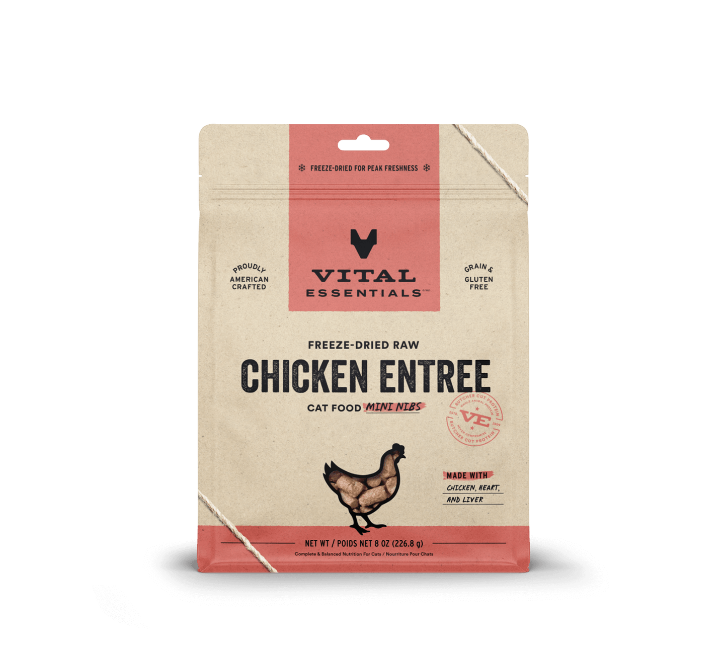 Vital Essentials Cat Freeze-Dried Chicken Mini Nibs (8oz)