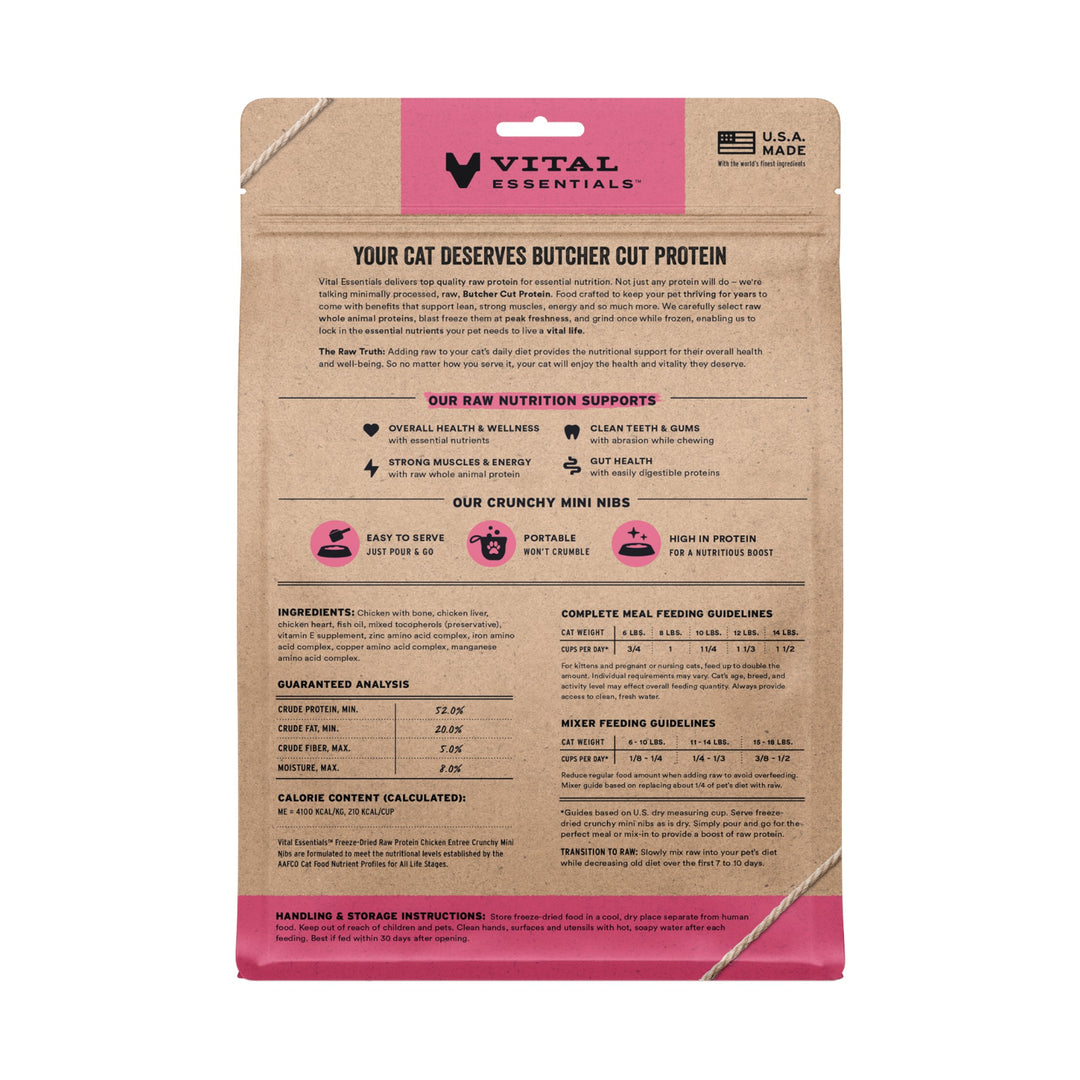 Vital Essentials Cat Freeze-Dried Chicken Mini Nibs (12oz)