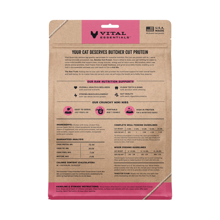Vital Essentials Cat Freeze-Dried Chicken Mini Nibs (12oz)