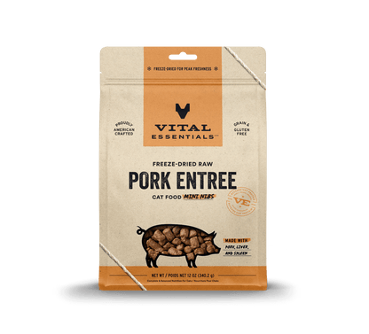 Vital Essentials Cat Freeze-Dried Pork Mini Nibs (12oz)
