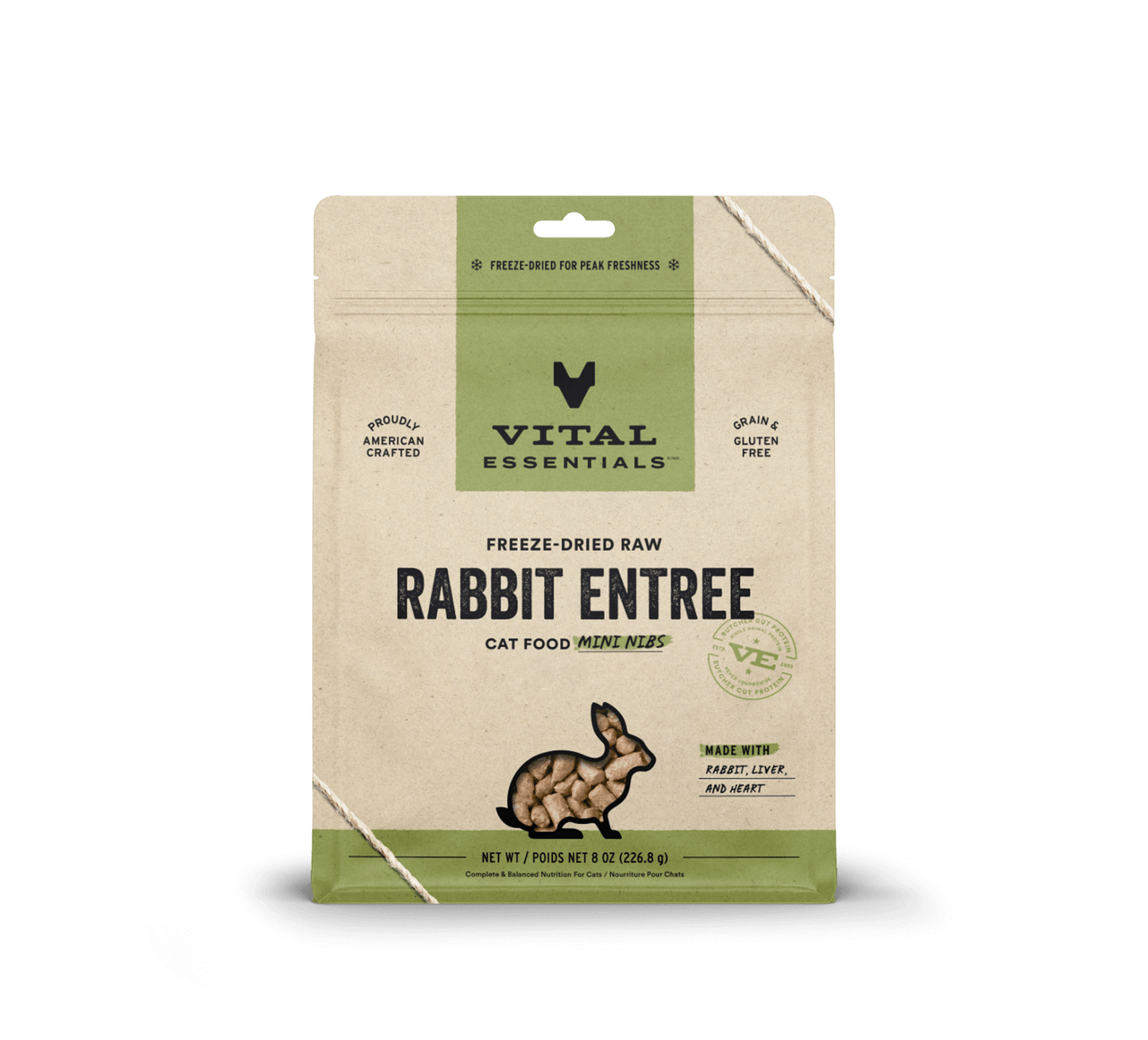 Vital Essentials Cat Freeze-Dried Rabbit Mini Nibs (8oz)