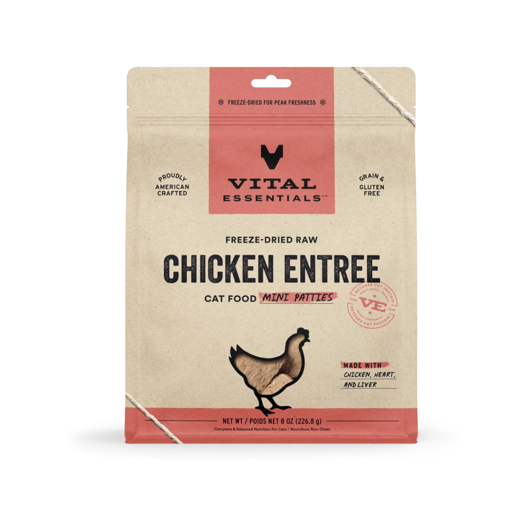 Vital Essentials Cat Freeze-Dried Chicken Mini Patties (8oz)