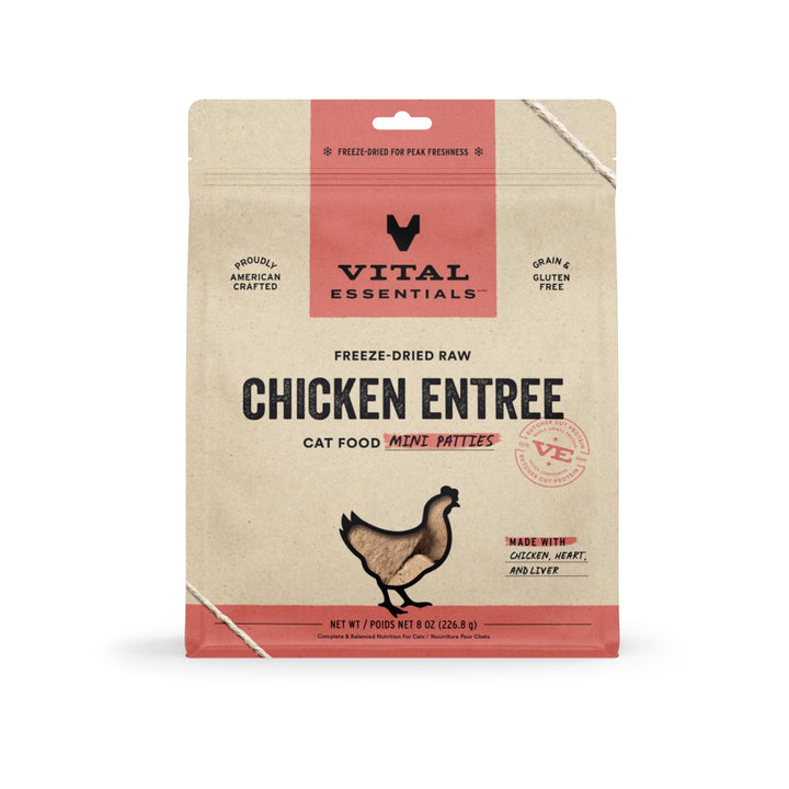 Vital Essentials Cat Freeze-Dried Chicken Mini Patties (8oz)