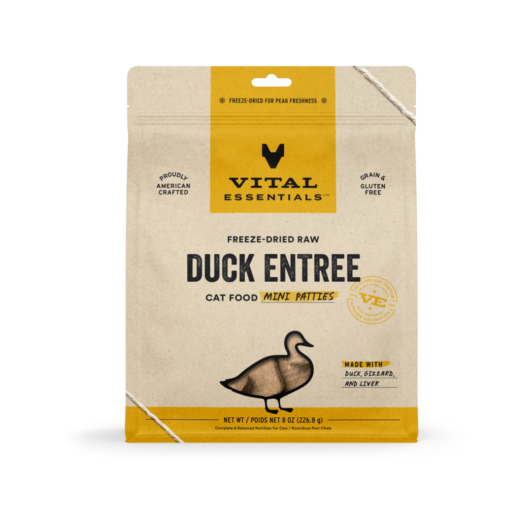 Vital Essentials Cat Freeze-Dried Duck Mini Patties (8oz)