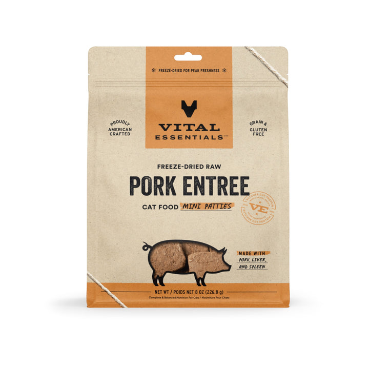 Vital Essentials Cat Freeze-Dried Pork Mini Patties (8oz)