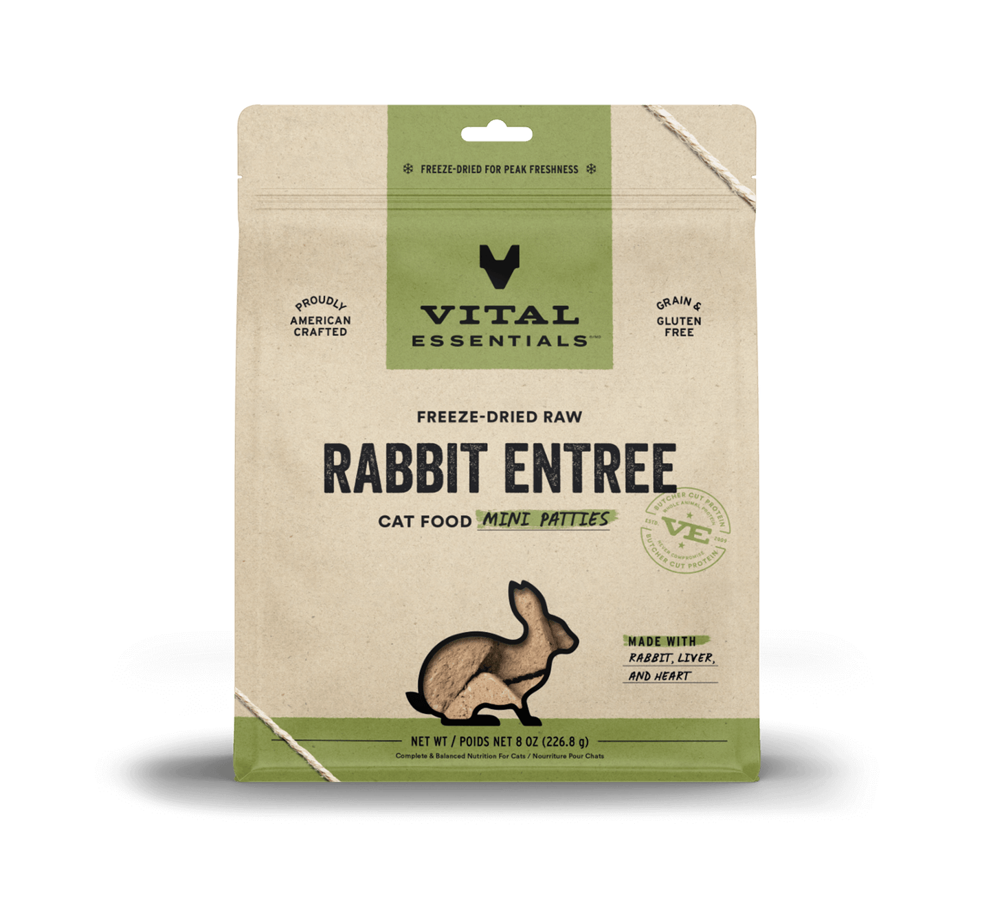 Vital Essentials Cat Freeze-Dried Rabbit Mini Patties (8oz)